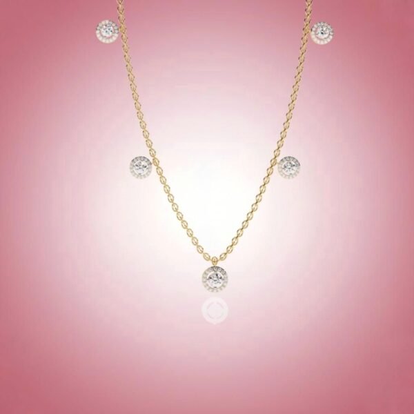 Exquisite Gold Necklace in Yellow, Rose & White Gold