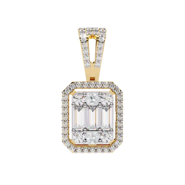 Elegant Gold Pendant in Pie Cut Diamond