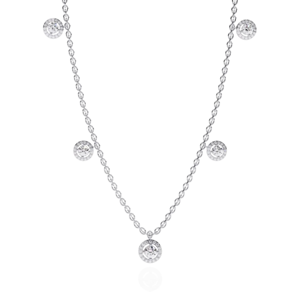 whsite-gold-nacklse Exquisite Gold Necklace in Yellow, Rose & White Gold