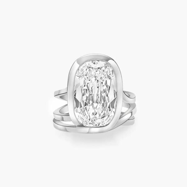 Ribbon Cushion Lab Diamond Ring