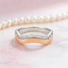 Rose Wave 925 Silver Two-Tone Ring