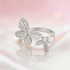 Dual Butterfly Glow 925 Sterling Silver Rings for women