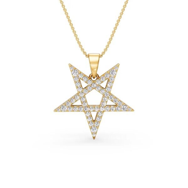 Diamond Pentagram Star Pendant