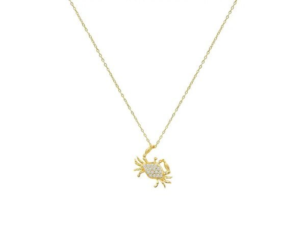 Diamond Crab Pendant Necklace