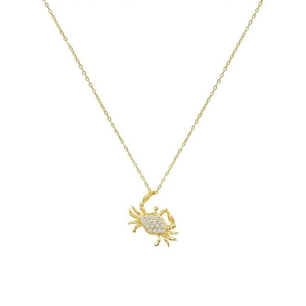 Diamond Crab Pendant Necklace
