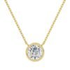 Bezel Solitaire Round Diamond Necklace