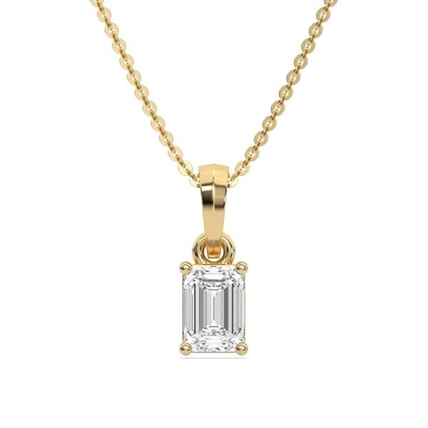 3CT Emerald Cut Diamond Necklace