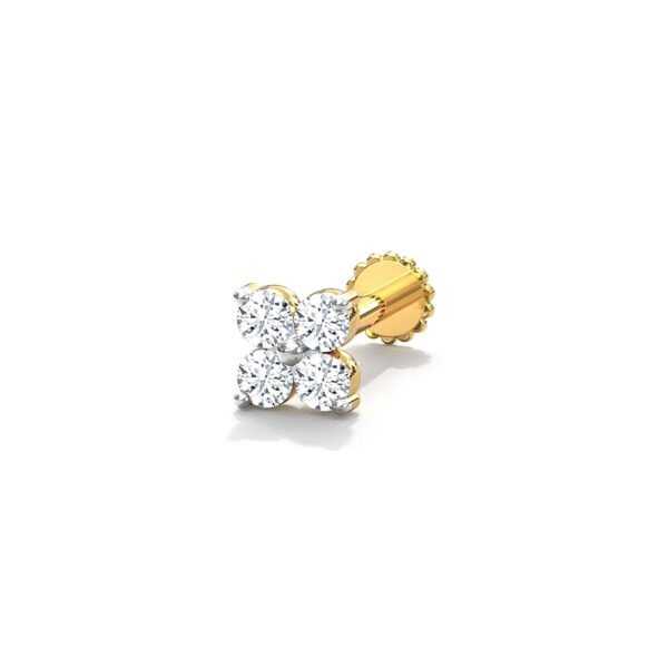 14k Gold Diamond Nose Pin