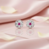 Tiny Flower 925 Sterling Silver Gemstone Earrings for Women
