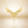 Elegant Sparkling Vine Drop 925 Sterling Silver Gold Plated Pendant for Women