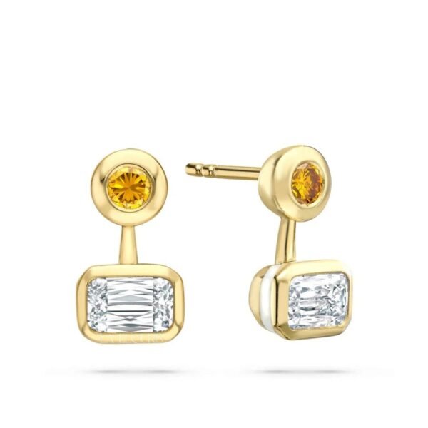 Ashoka and Yellow Diamond Yellow Gold Earring