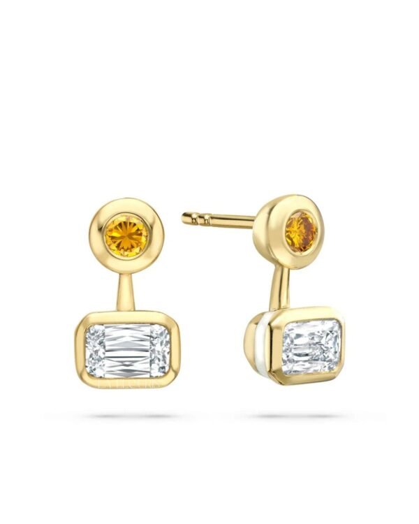 Ashoka and Yellow Diamond Yellow Gold Earring