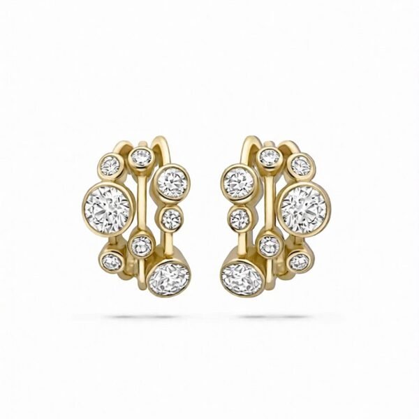 Raindance Large Yellow Gold Diamond Hoop Earrings