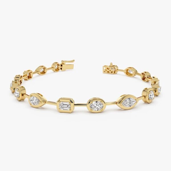 14k Gold Multi-Shaped Lab Grown Diamond Bracelet