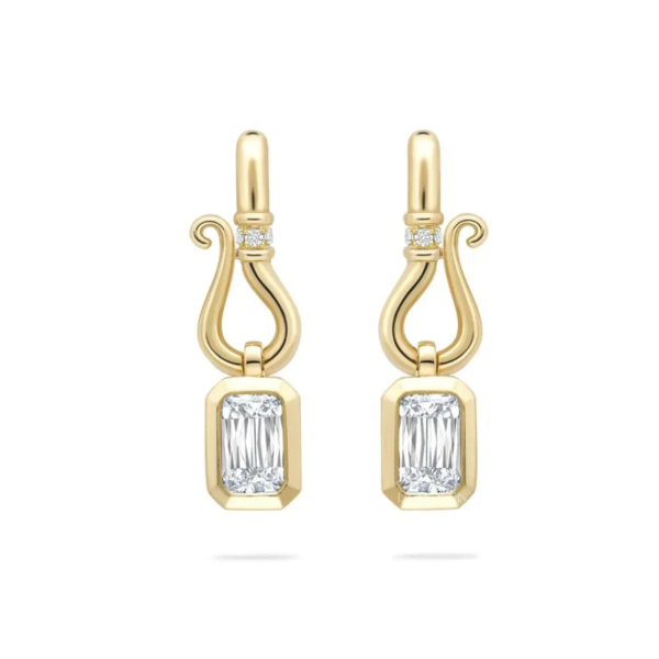 Florentine Ashoka Yellow Gold Diamond Earrings
