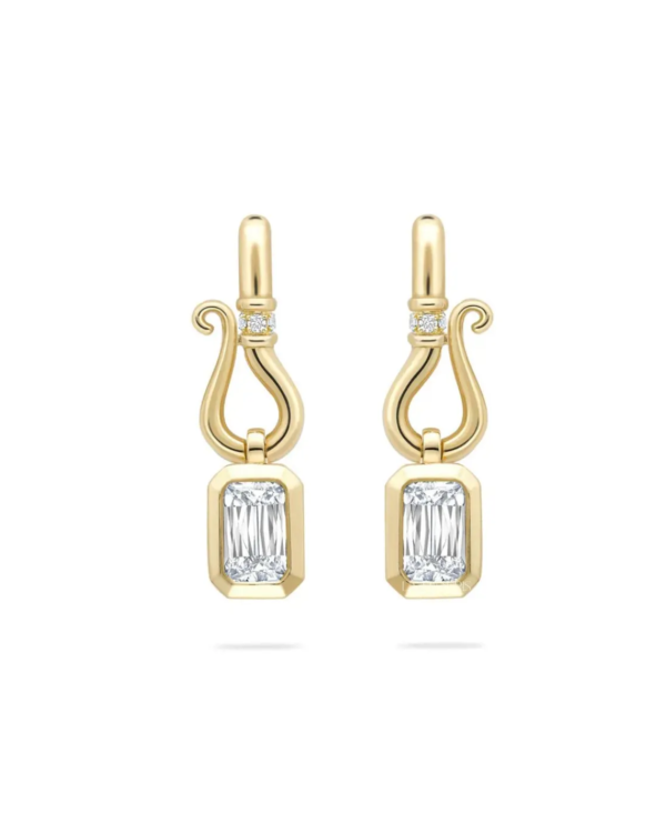 Florentine Ashoka Yellow Gold Diamond Earrings