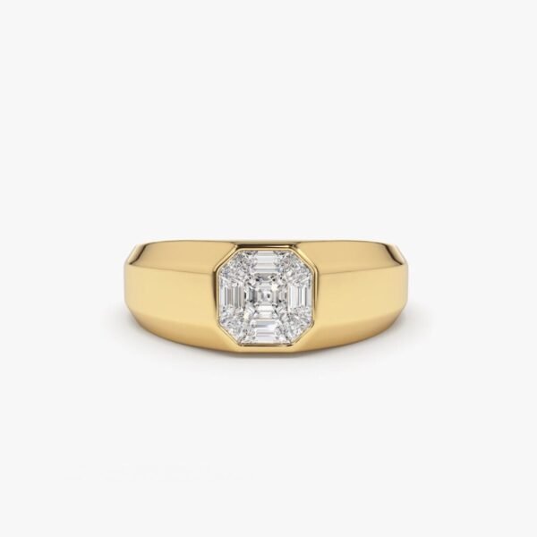Asscher Cut Diamond Ring For Men