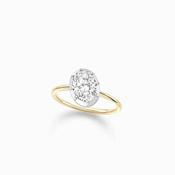 Diamond Button Back Ring