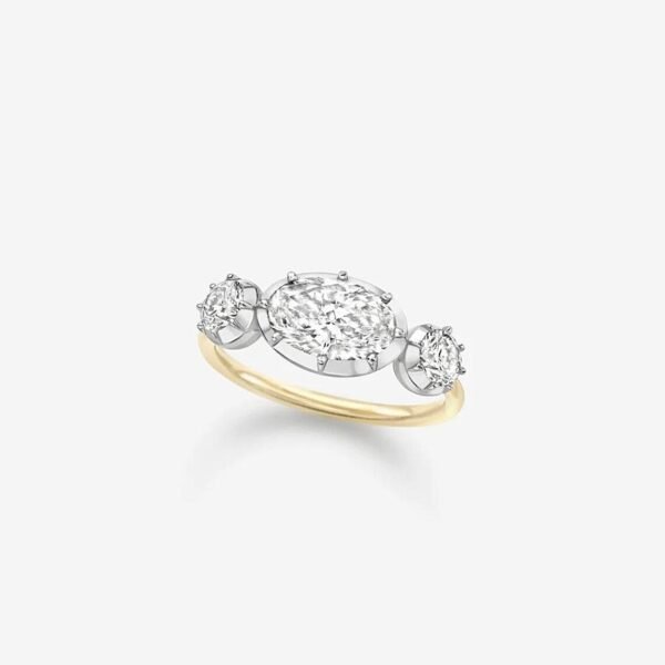 Three Stone Oval Lab Diamond Ring