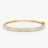 14K Gold Emerald Cut Diamond Bangle