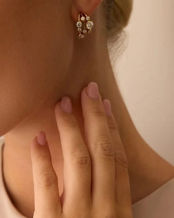 Raindance Large Yellow Gold Diamond Hoop Earrings