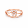 Rose Gold Floral Swirl 925 Sterling Silver Ring for Women