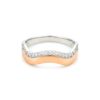 Rose Wave 925 Silver Two-Tone Ring