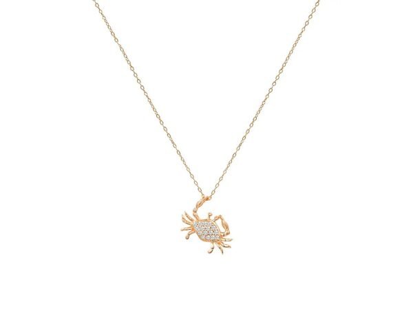 Diamond Crab Pendant Necklace