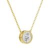 Bezel Solitaire Round Diamond Necklace