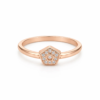 Rose Gold Hexa Sparkle 925 Sterling Silver Ring for Women
