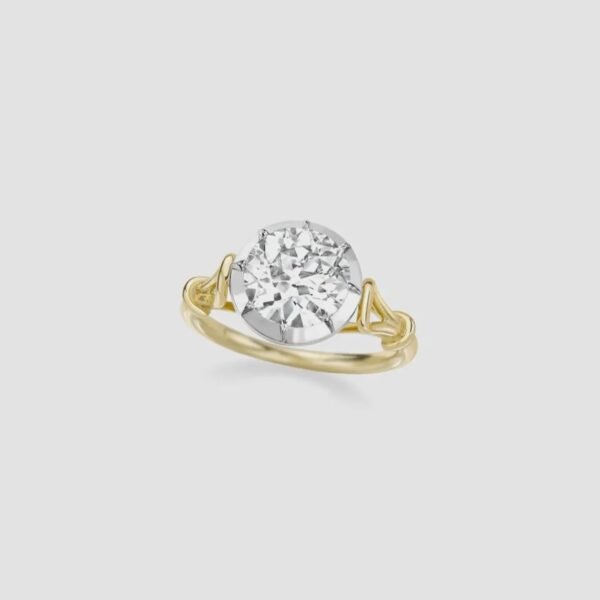 b 18K White Gold Lab Diamond Ring