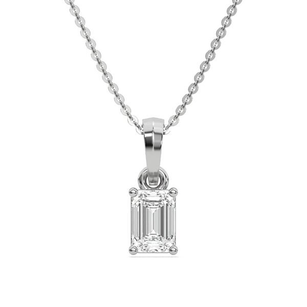 3CT Emerald Cut Diamond Necklace