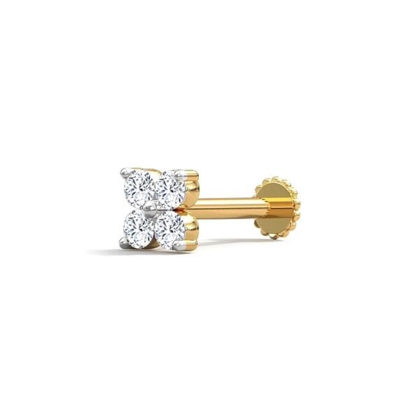 14k Gold Diamond Nose Pin