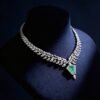 Emerald Diamond Leaf Necklace