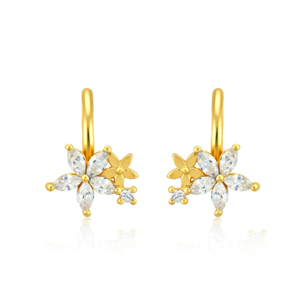 Golden Petal Radiance Non Piercing Earrings