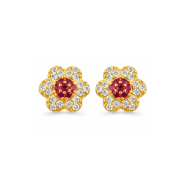 Sparkling Petals 925 Sterling Silver Stud Earrings for Women