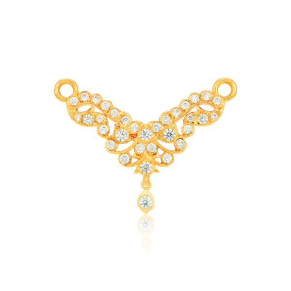 Elegant Sparkling Vine Drop 925 Sterling Silver Gold Plated Pendant for Women