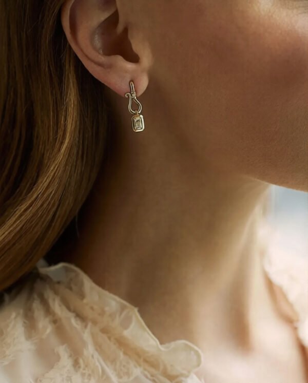 Florentine Ashoka Yellow Gold Diamond Earrings