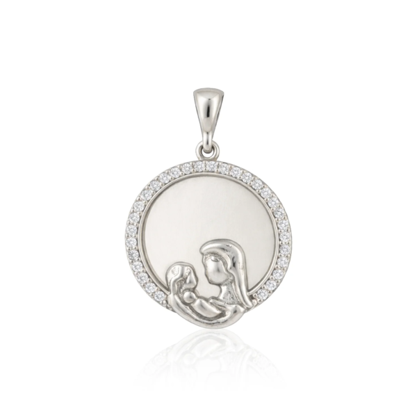 Motherhood Sphere Frame 925 Sterling Silver Engraving Pendant for women