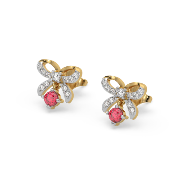 Bow Knot - Lab Diamond Stud Earrings