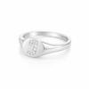 Letter J Oval Signet 925 Sterling Silver Ring for Women