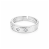 Sterling Square Spark 925 Silver Band Ring