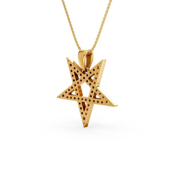 c Diamond Pentagram Star Pendant