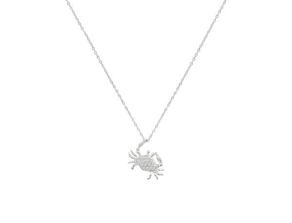 Diamond Crab Pendant Necklace