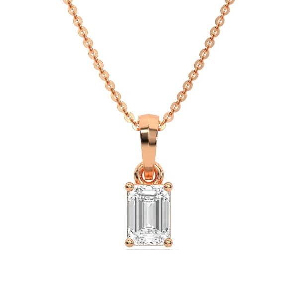 3CT Emerald Cut Diamond Necklace