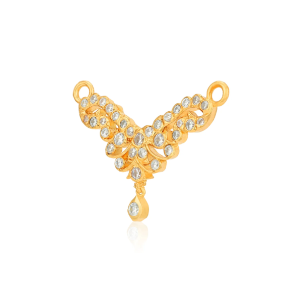 Elegant Sparkling Vine Drop 925 Sterling Silver Gold Plated Pendant for Women