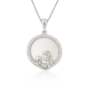 Motherhood Sphere Frame 925 Sterling Silver Engraving Pendant for women