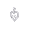 Heart Embrace Lovebirds 925 Sterling Silver Pendant for Women