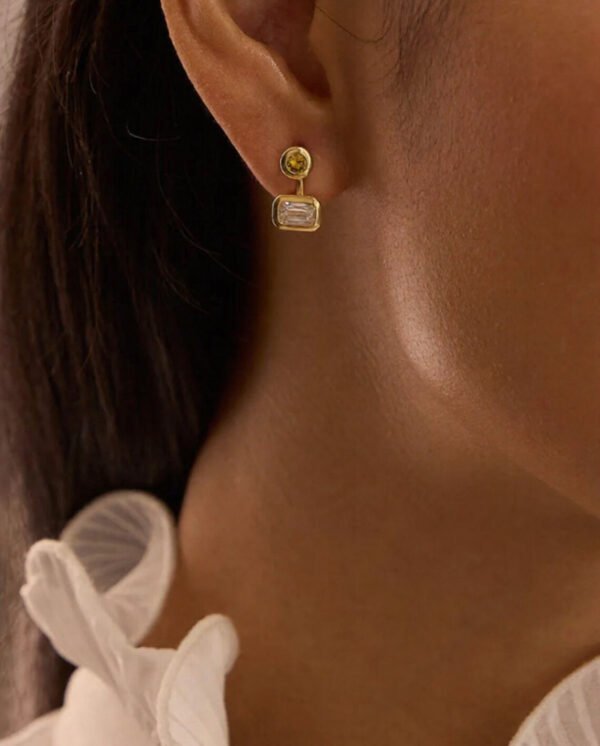Ashoka and Yellow Diamond Yellow Gold Earring