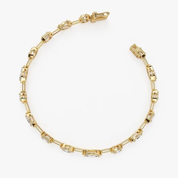 14k Gold Multi-Shaped Lab Grown Diamond Bracelet